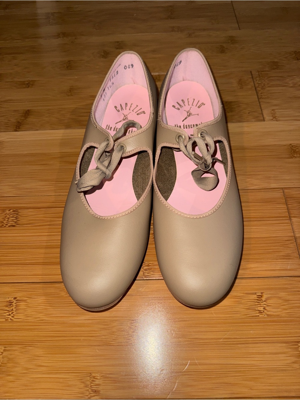 Mary Jane Capezio Tap Shoes in Taupe with Pink Insole NEW